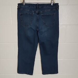 Nine West Blue Relaxed Cropped Stretch Denim Jeans